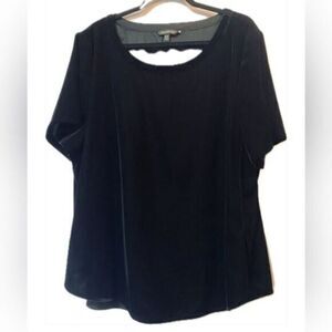 Banana Republic Velvet‎ Short Sleeve Black Blouse SKU117